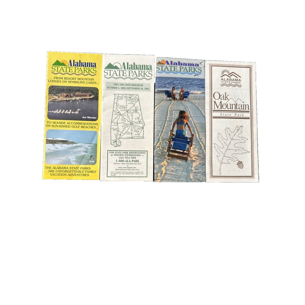 Lot of 4 Vintage Alabama State Parks Brochures 1993 & 2004